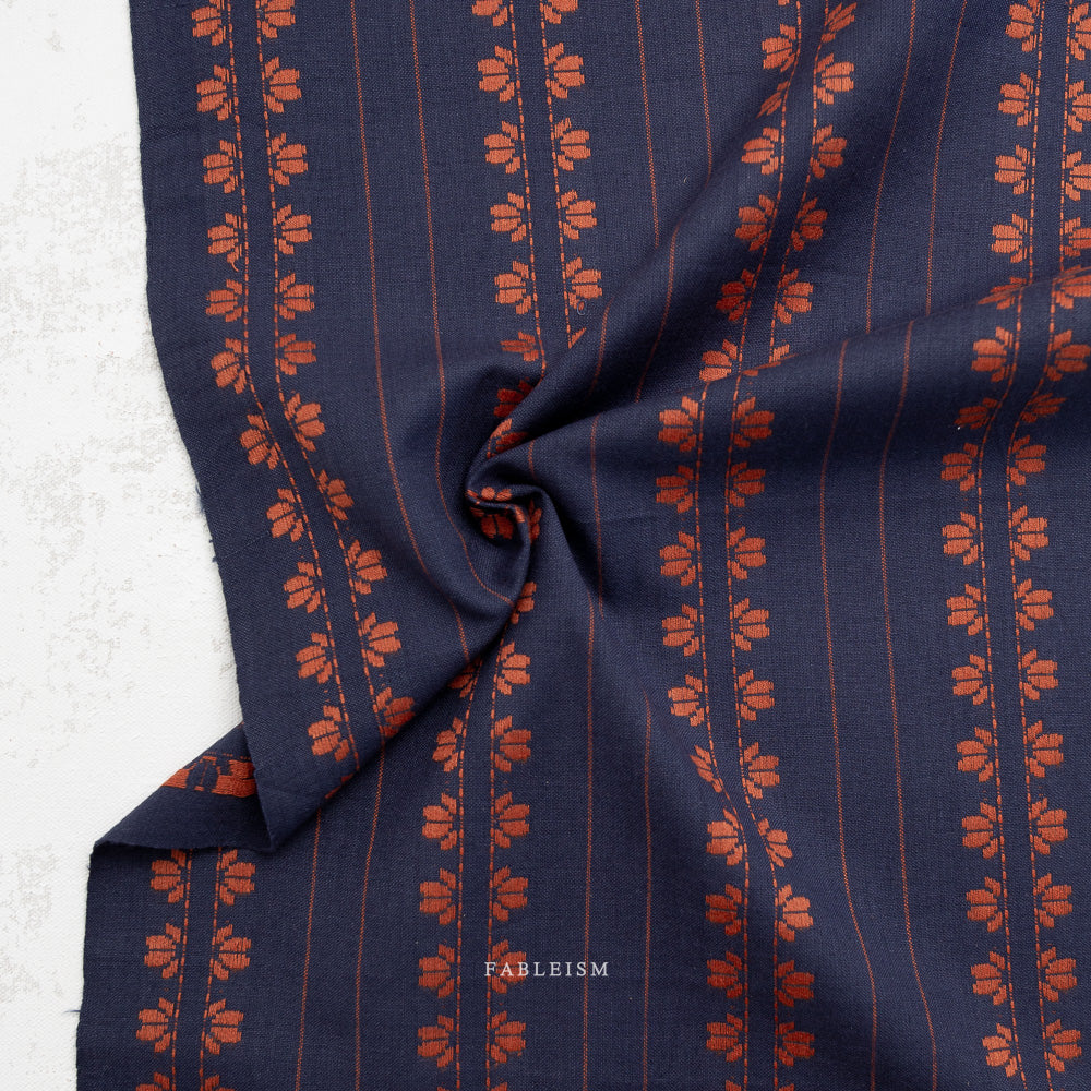 Fableism Fine & Dandy Deco Stripe in Navy/Spice