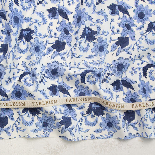 Fableism Indian Block Prints: Country Floral in Blue
