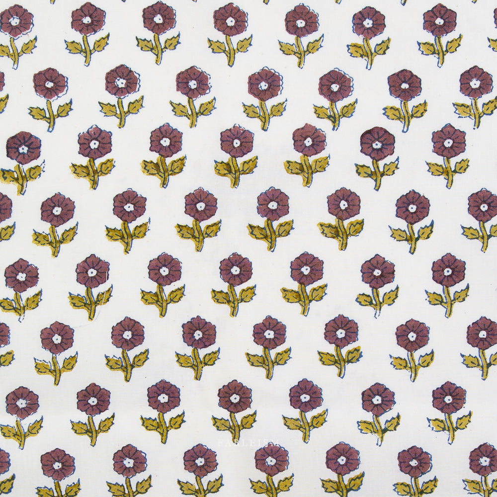 Fableism Indian Block Prints: Flowerling in Eggplant