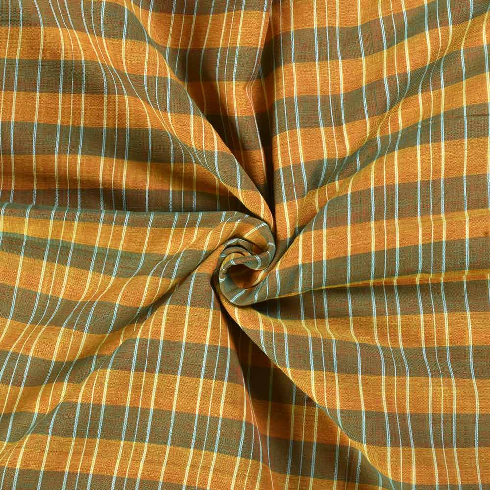 Orange/Green Plaid Handwoven Cotton