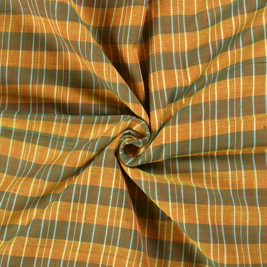 Orange/Green Plaid Handwoven Cotton