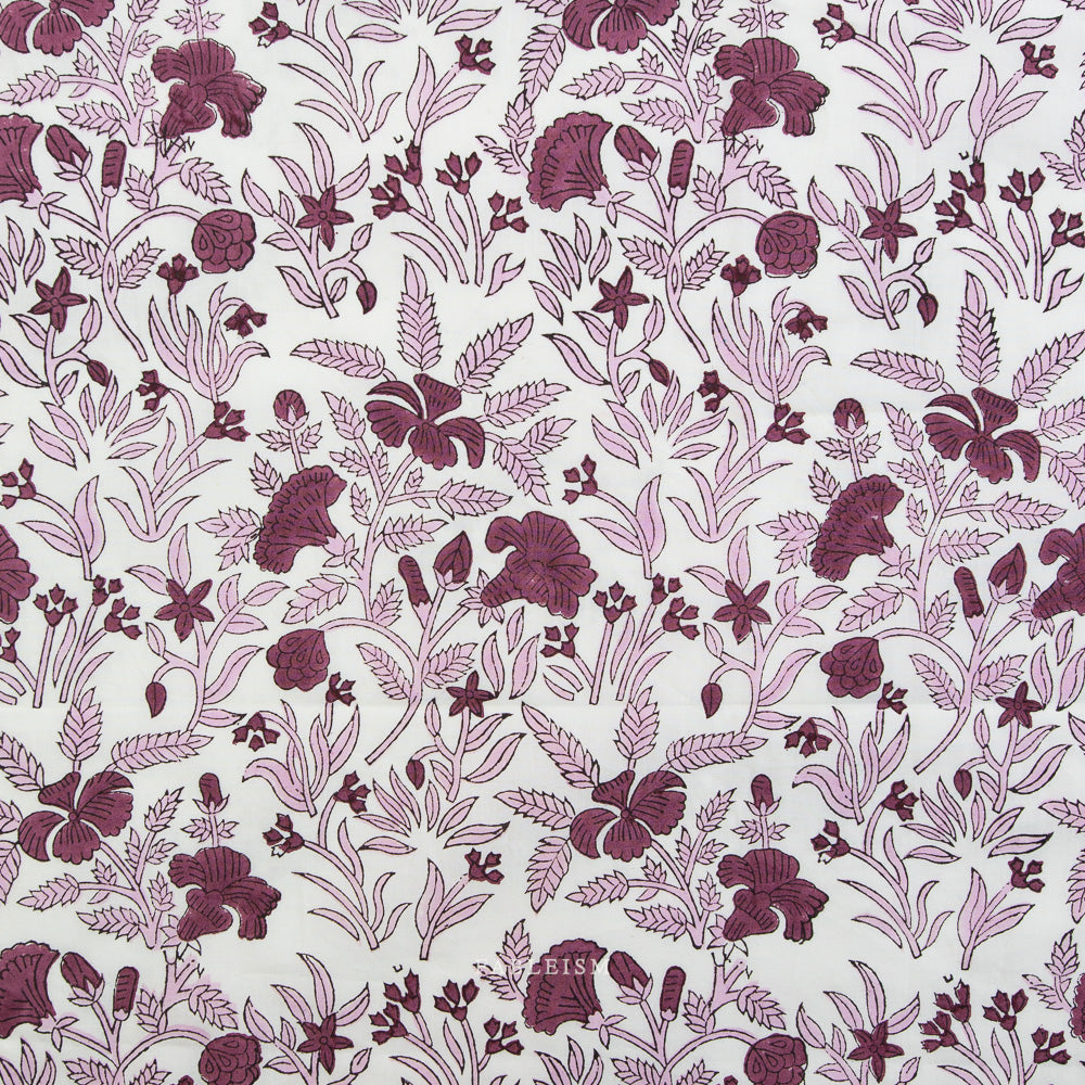 Fableism Indian Block Prints: Cozy Floral in Purple