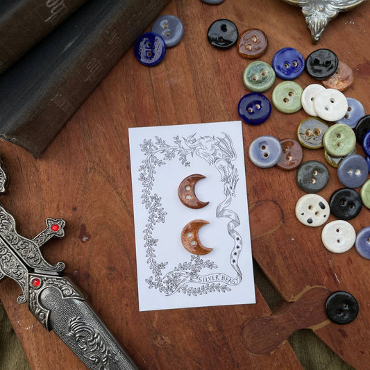 Silver Beast Studio Moon Buttons- Set of 2 (18mm)