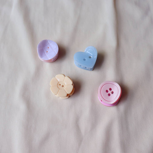 Hey Ricochet Button Mini Claw Hair Clip Set of 4