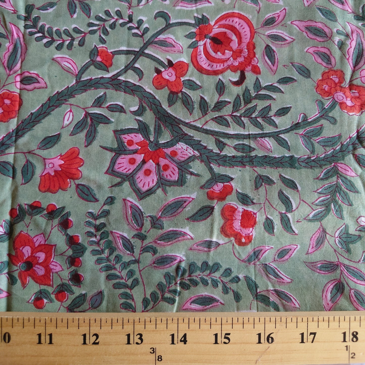 Garden Vines Block-Printed Cotton