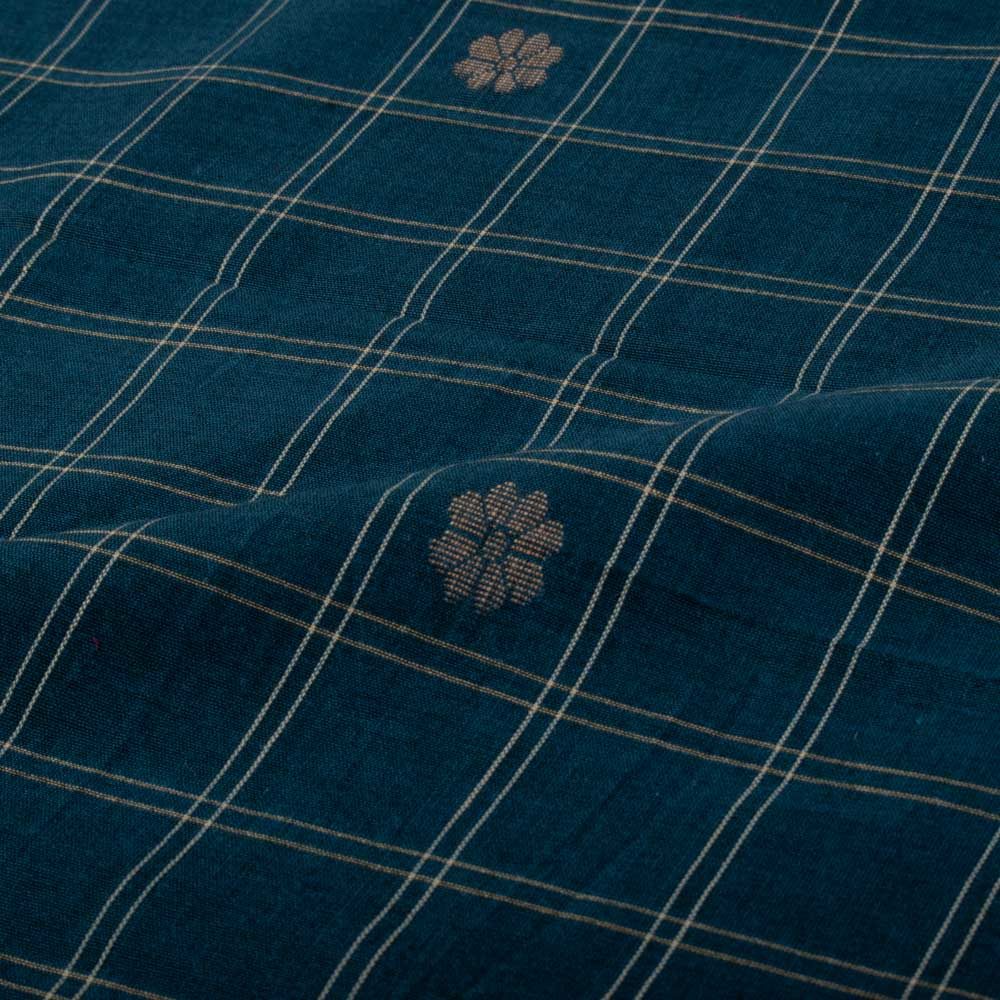 Navy Floral Jamdani Handwoven Cotton