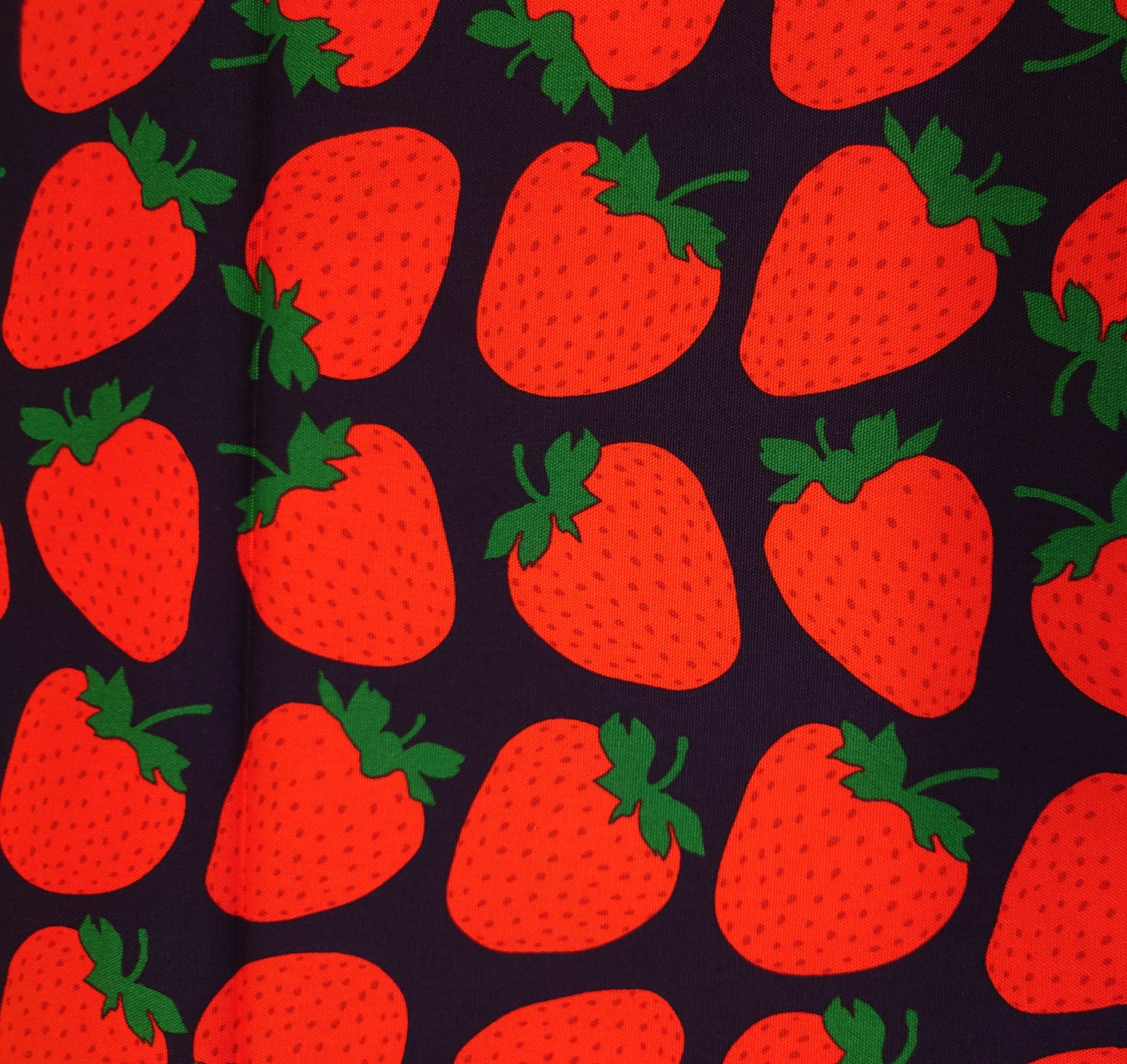 Big Strawberries Japanese Cotton Oxford on Navy