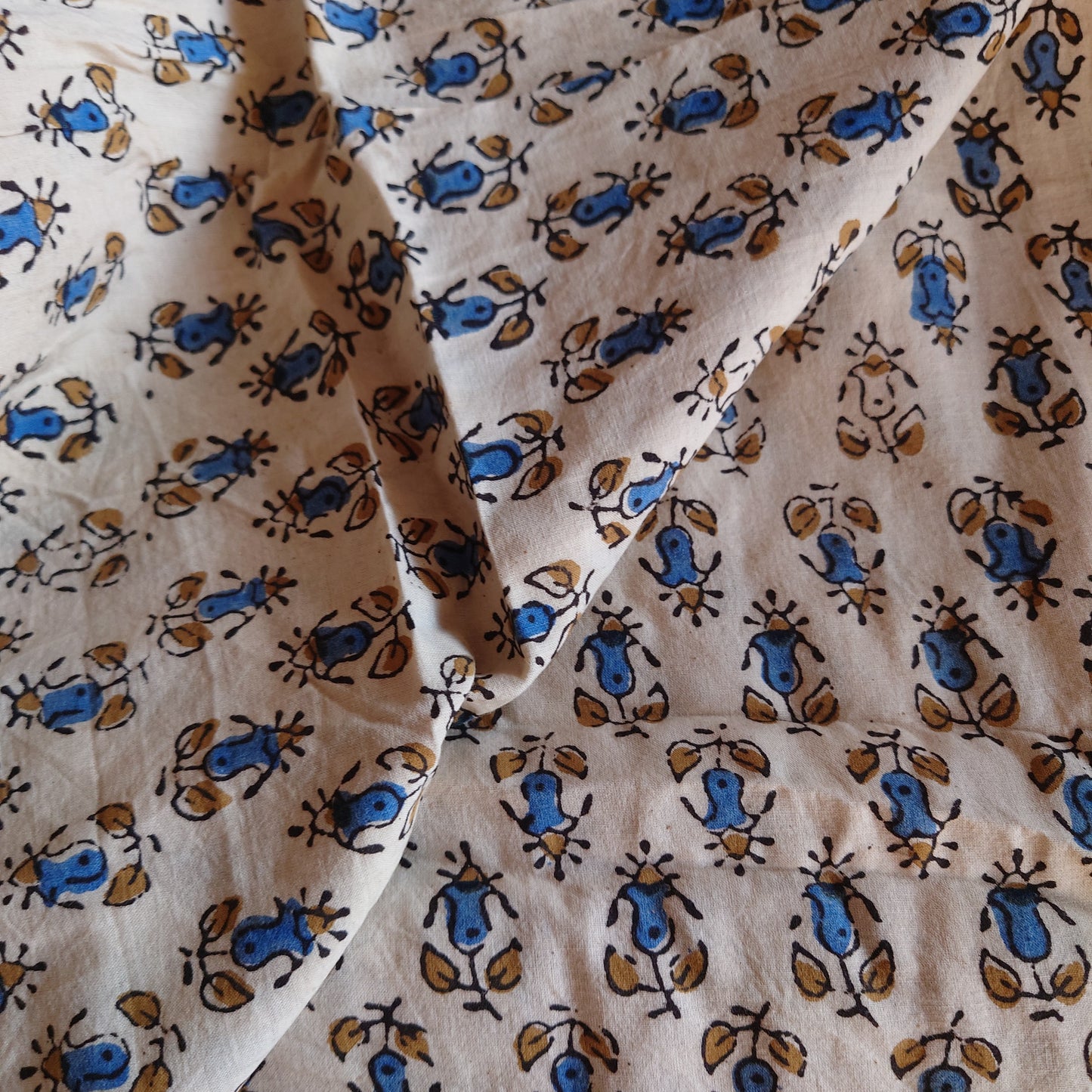 Bluebell Floral Block-Printed Cotton