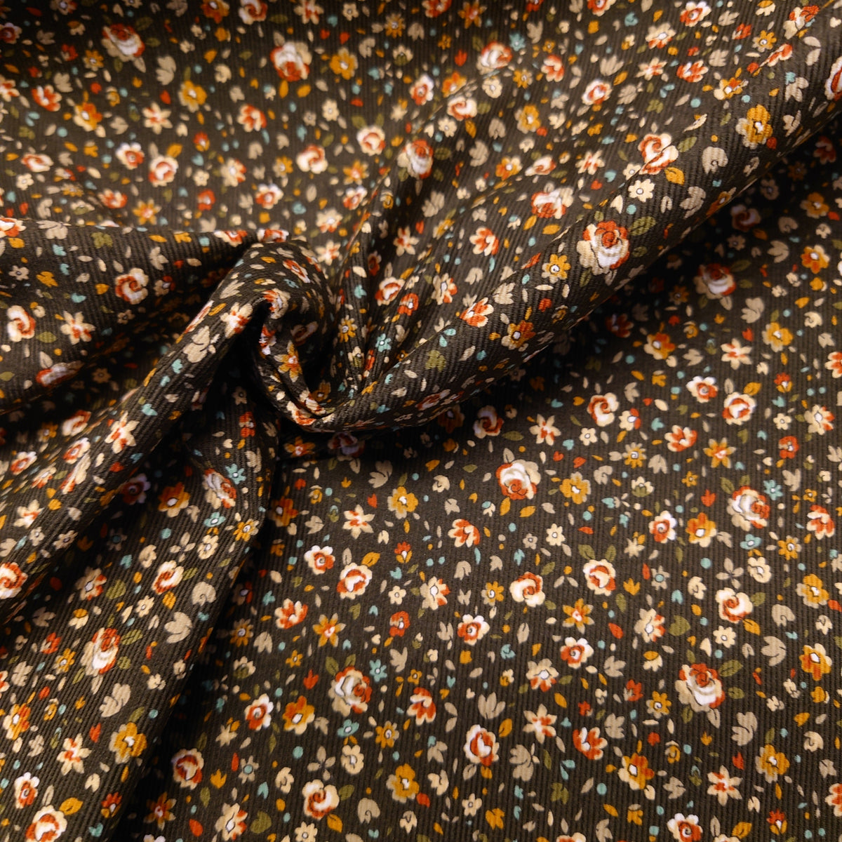 Hokkoh Autumn Rose Cotton Pinwale Cotton Corduroy in Forest Green