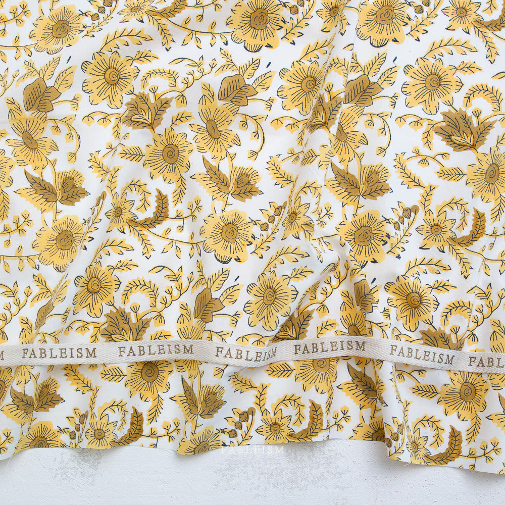 Fableism Indian Block Prints: Country Floral in Yellow