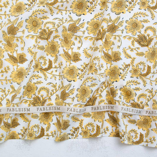 Fableism Indian Block Prints: Country Floral in Yellow