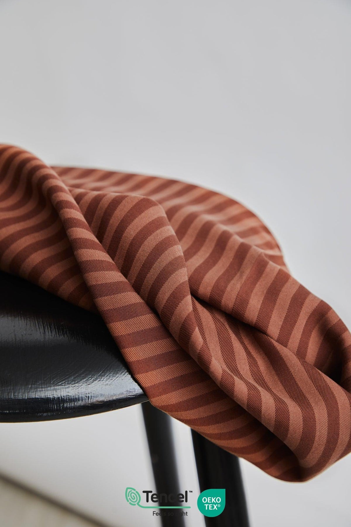 Two-Tone Stripe Twill Tencel in Pecan