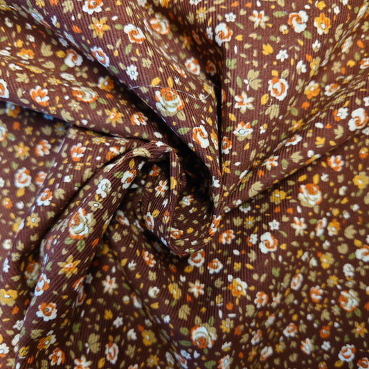 Hokkoh Autumn Rose Cotton Pinwale Cotton Corduroy in Chestnut