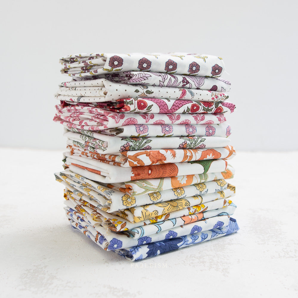 Fableism Indian Block Prints: Cottage in Boho Floral in Sienna