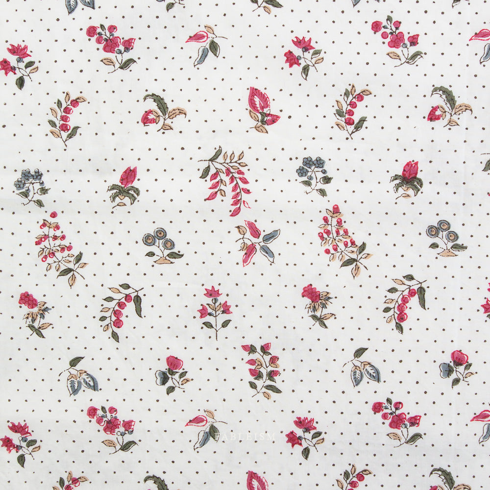 Fableism Indian Block Prints: Dottie Floral in Cream