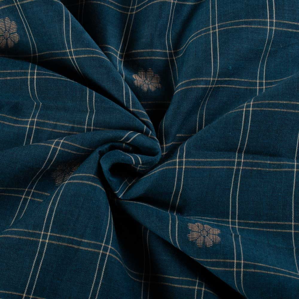 Navy Floral Jamdani Handwoven Cotton