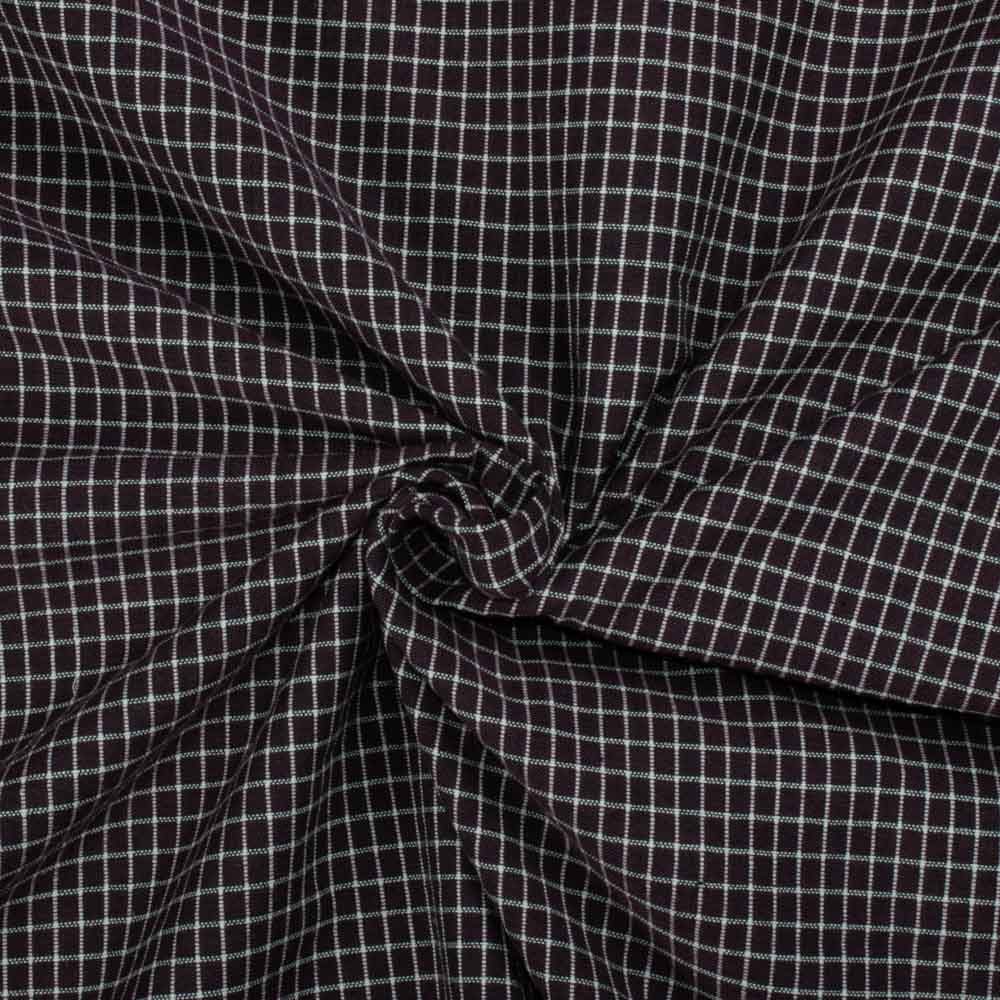Brown Microcheck Handwoven Cotton