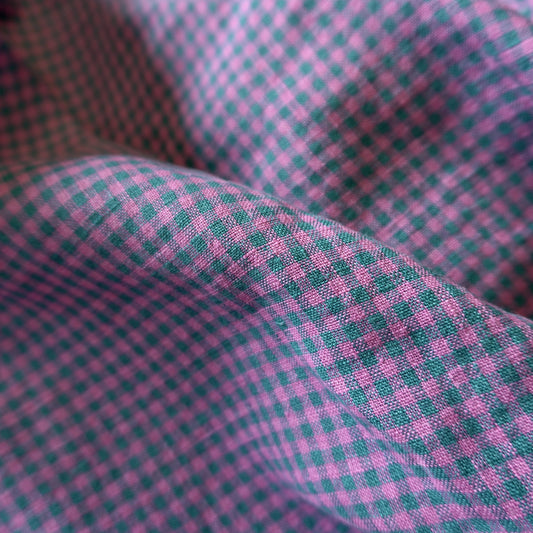 Mini Gingham Linen in Blue/Purple