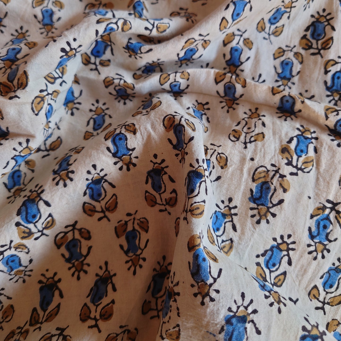 Bluebell Floral Block-Printed Cotton