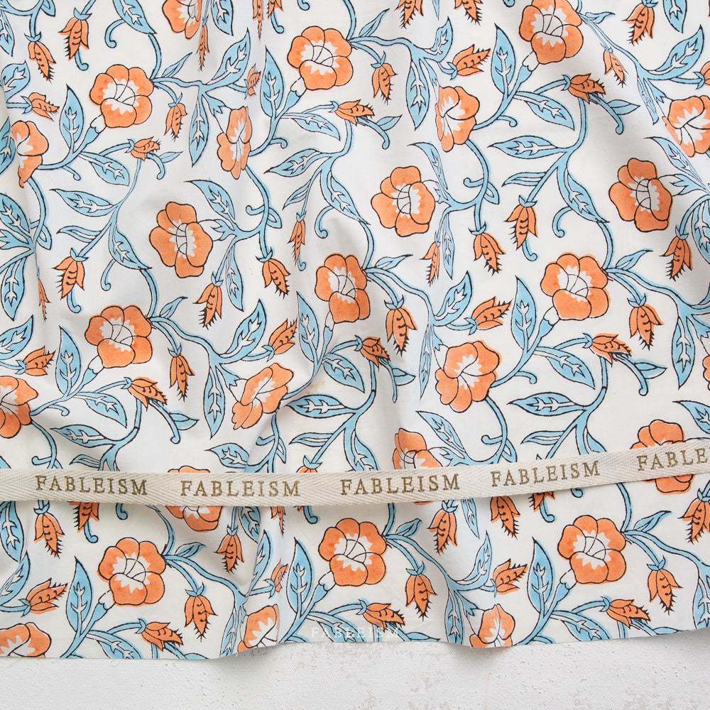 Fableism Indian Block Prints: Cottage Trumpet Lines in Winter