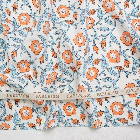 Fableism Indian Block Prints: Cottage Trumpet Lines in Winter