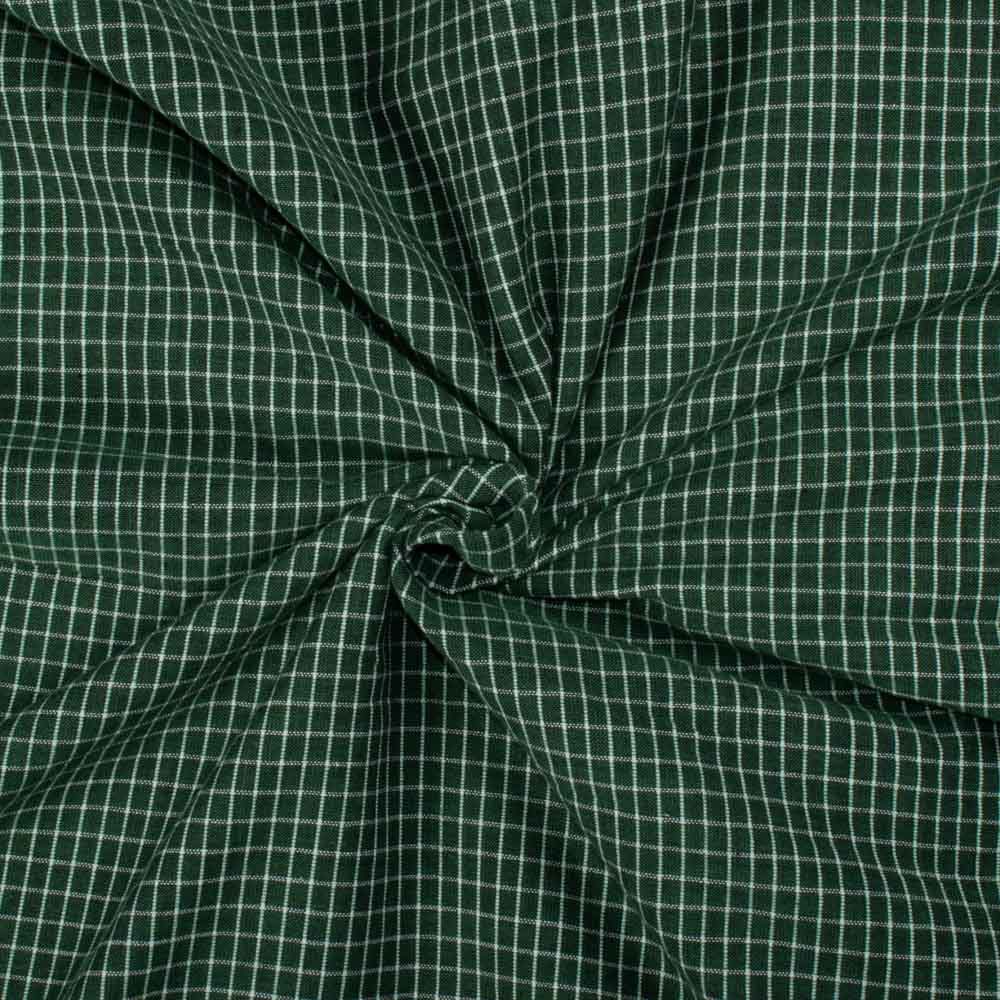 Green Microcheck Handwoven Cotton