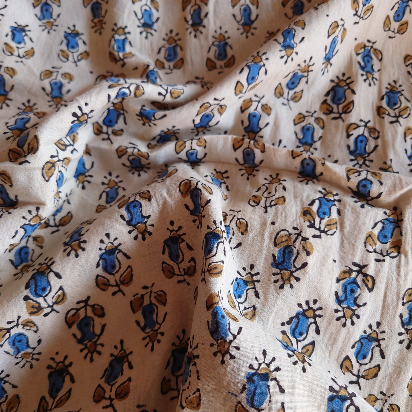 Bluebell Floral Block-Printed Cotton