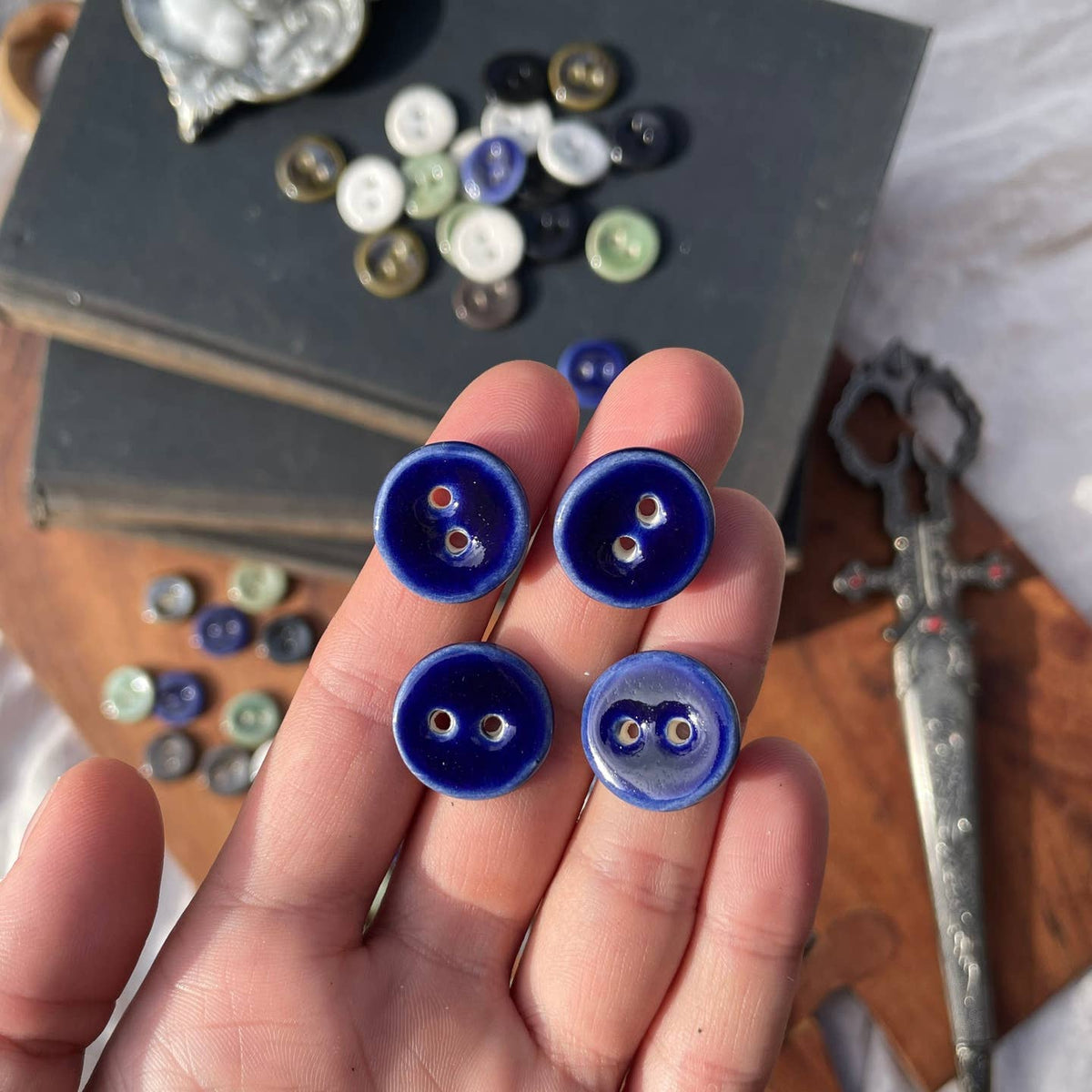 Silver Beast Studio Buttons- Set of 5 (18mm)