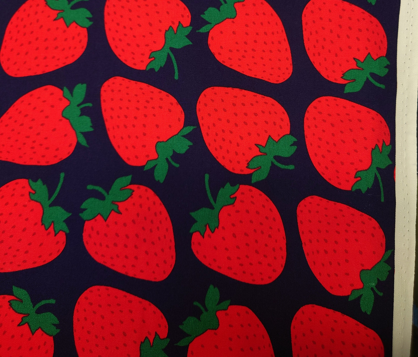Big Strawberries Japanese Cotton Oxford on Navy