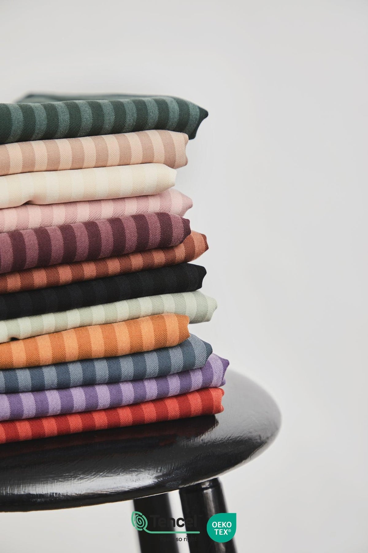 Two-Tone Stripe Twill Tencel in Pecan