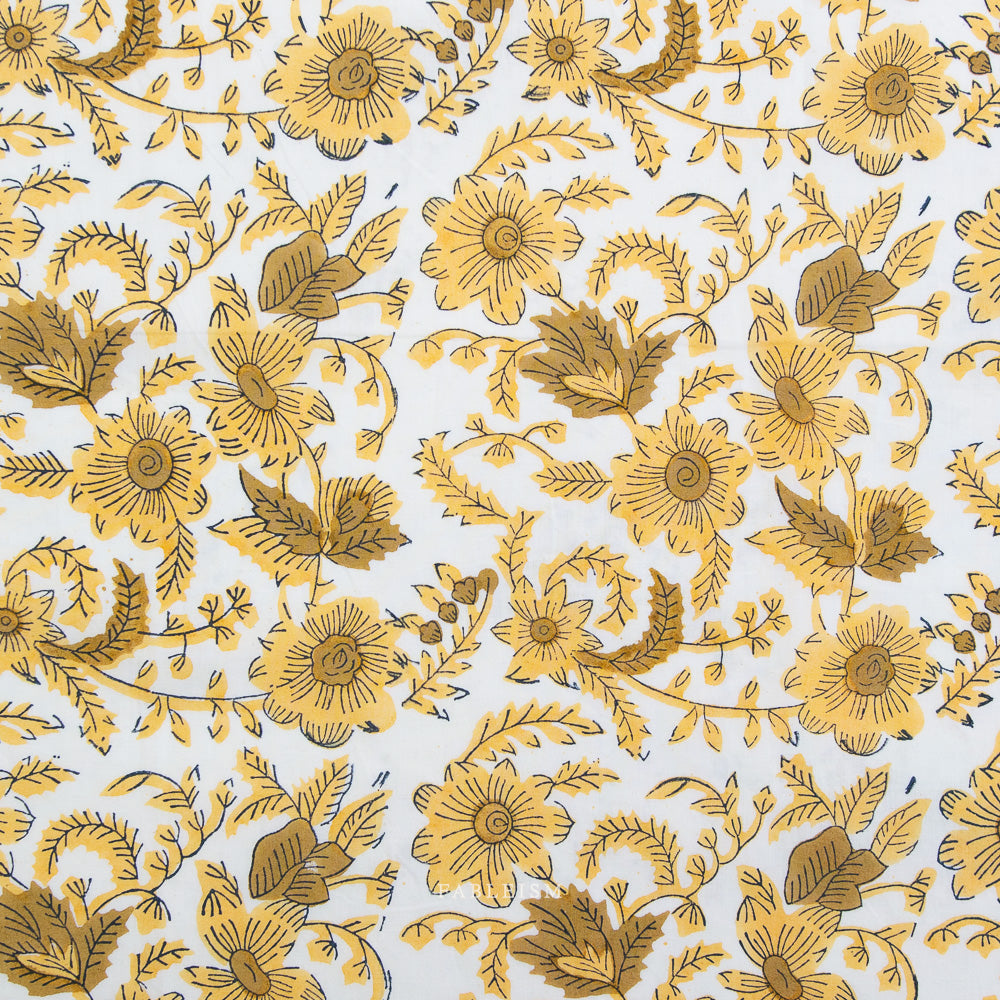 Fableism Indian Block Prints: Country Floral in Yellow