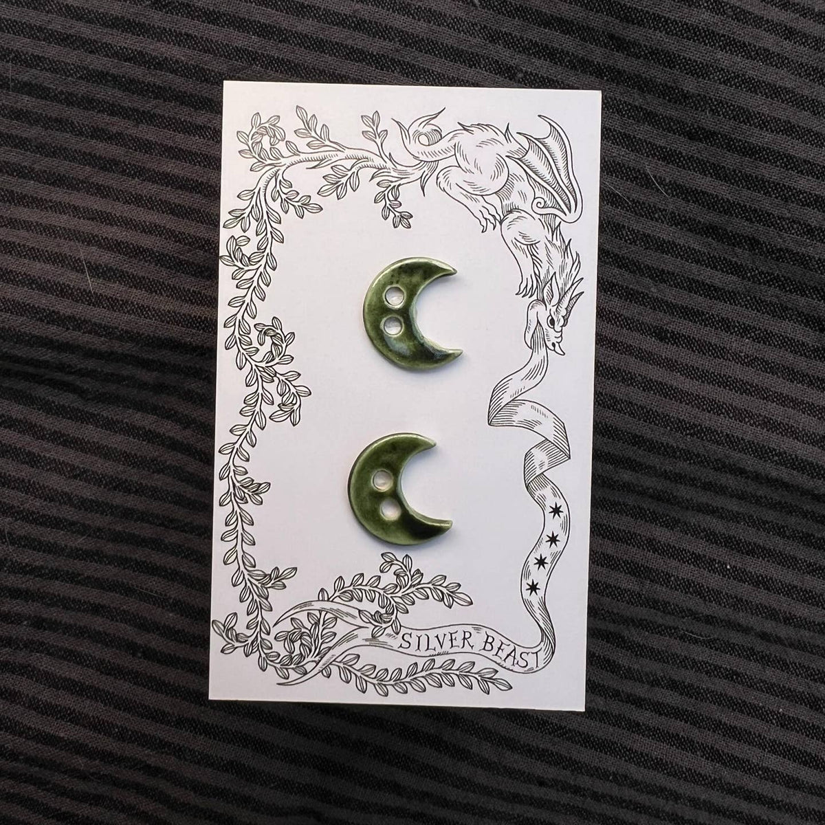 Silver Beast Studio Moon Buttons- Set of 2 (18mm)