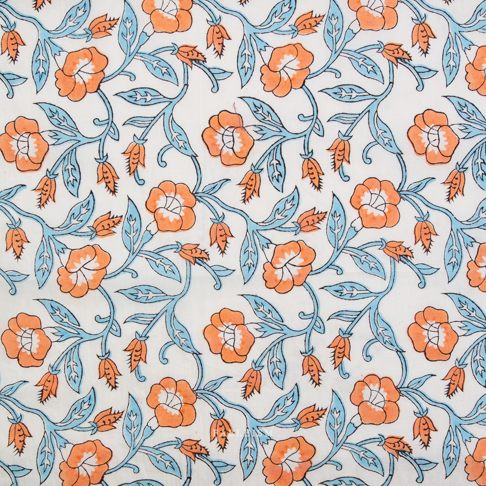 Fableism Indian Block Prints: Cottage Trumpet Lines in Winter
