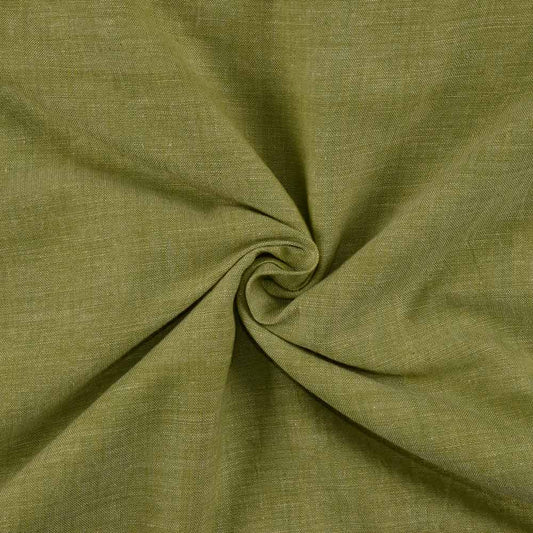 Khaki Green Chambray Handwoven Khadi Cotton