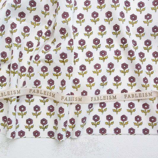 Fableism Indian Block Prints: Flowerling in Eggplant